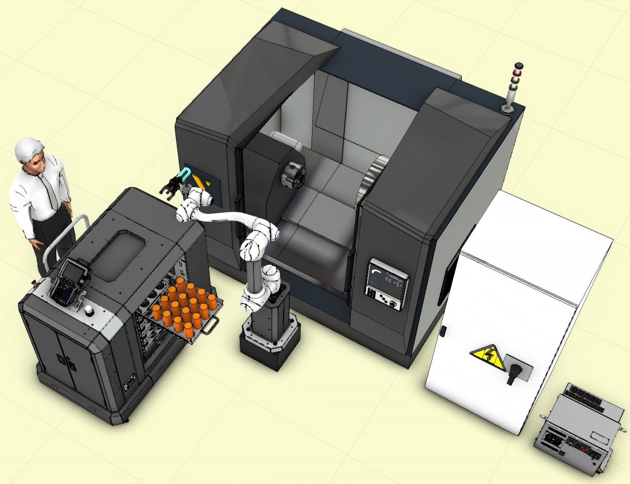 Фото Обслуживание станков ЧПУ коллаборативным роботом Doosan (RTC-CNC-D)